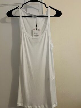 Zara White Scoop Neck Tank Top